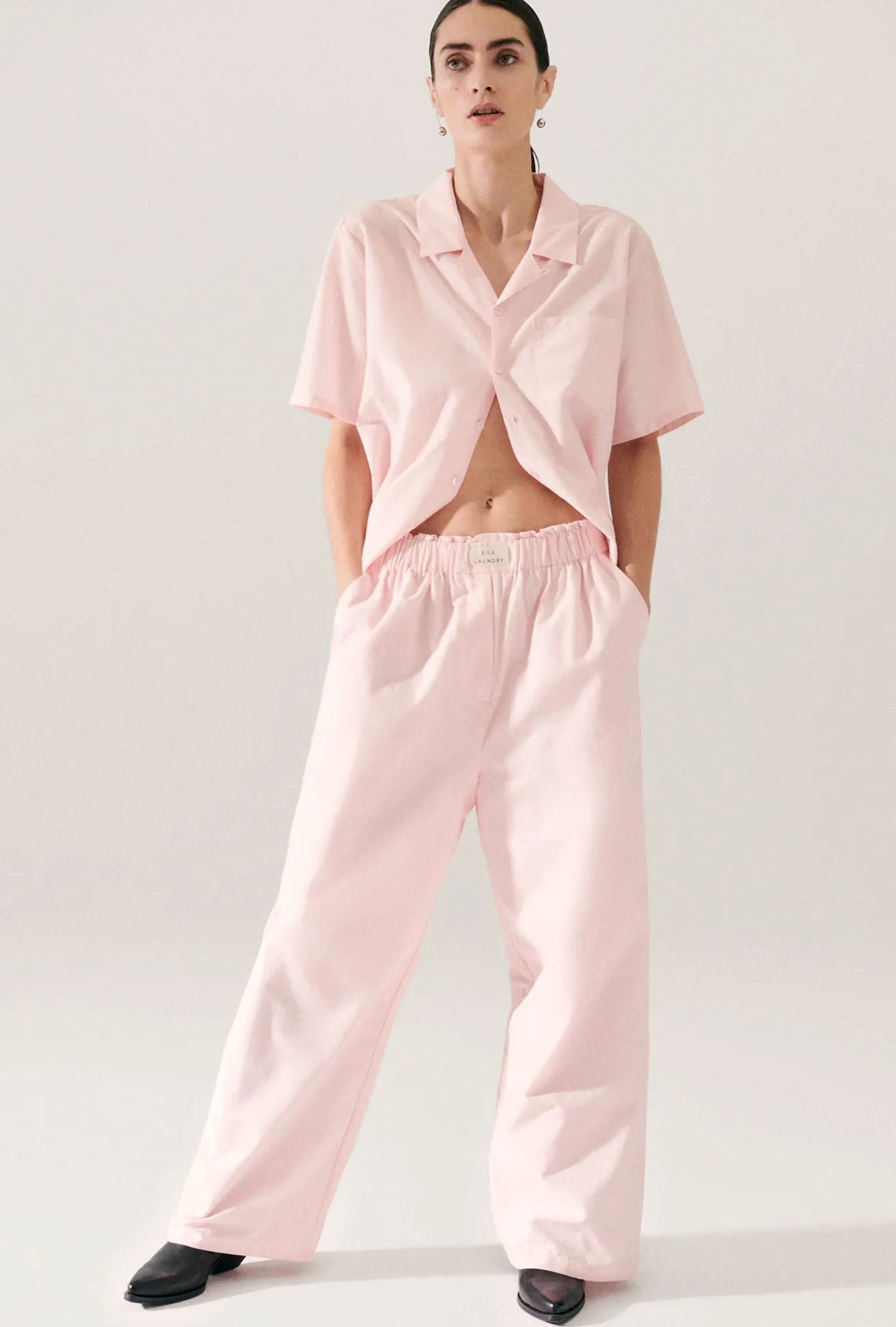 COTTON SILK CAMP SHIRT HYDROGEN