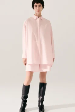 COTTON SILK MORNING SHIRT HYDROGEN