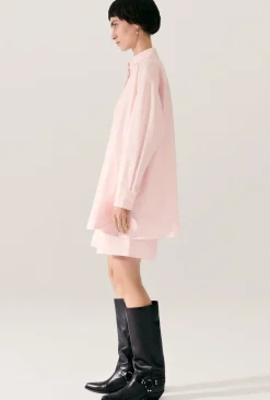 COTTON SILK MORNING SHIRT HYDROGEN