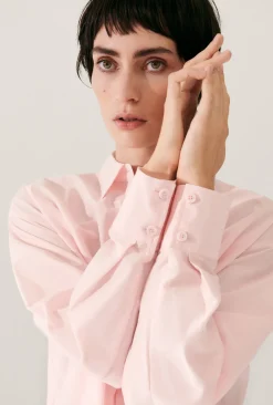 COTTON SILK MORNING SHIRT HYDROGEN