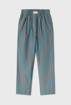 COTTON SILK PAPER BAG PANTS OXYGEN STRIPE