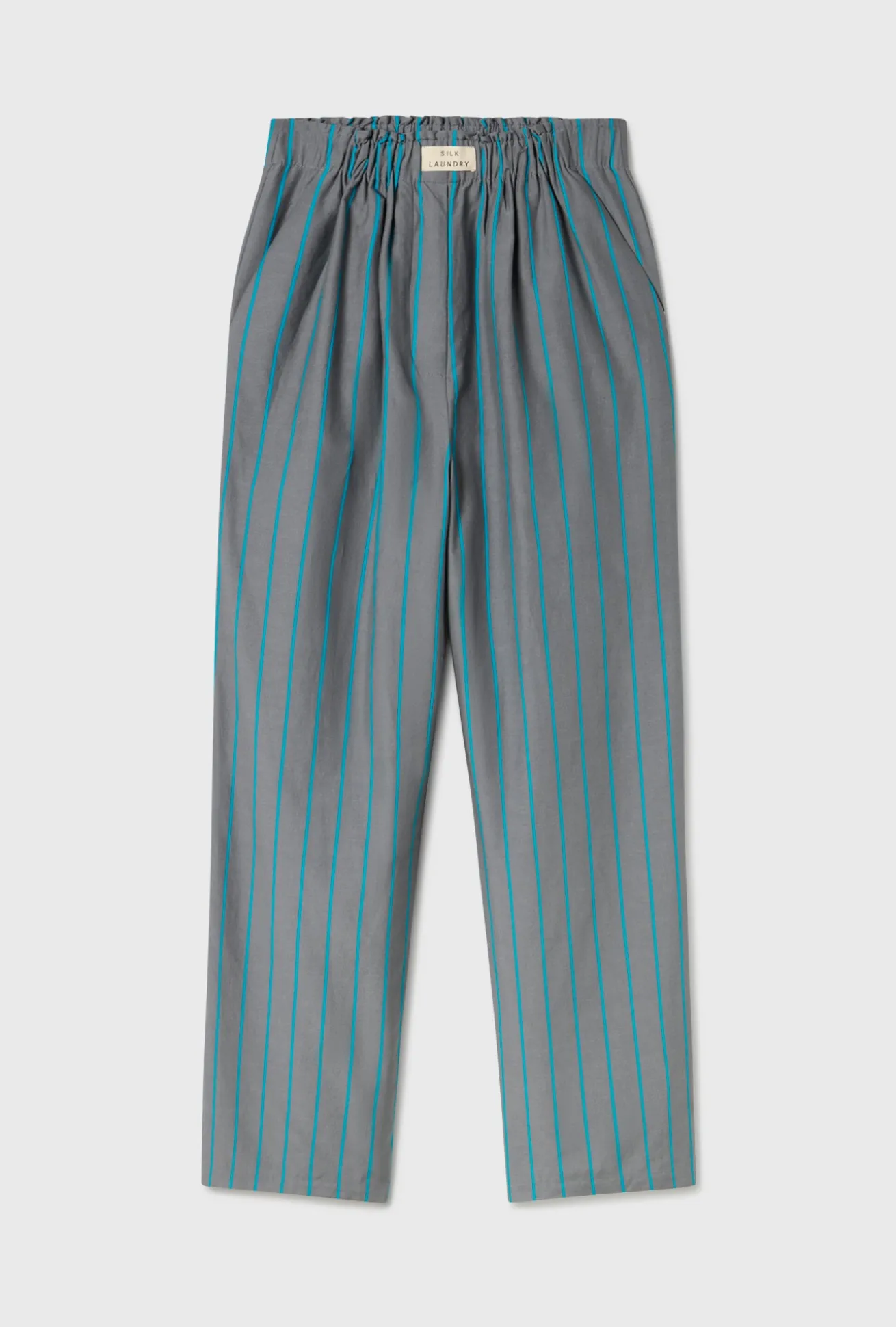 COTTON SILK PAPER BAG PANTS OXYGEN STRIPE