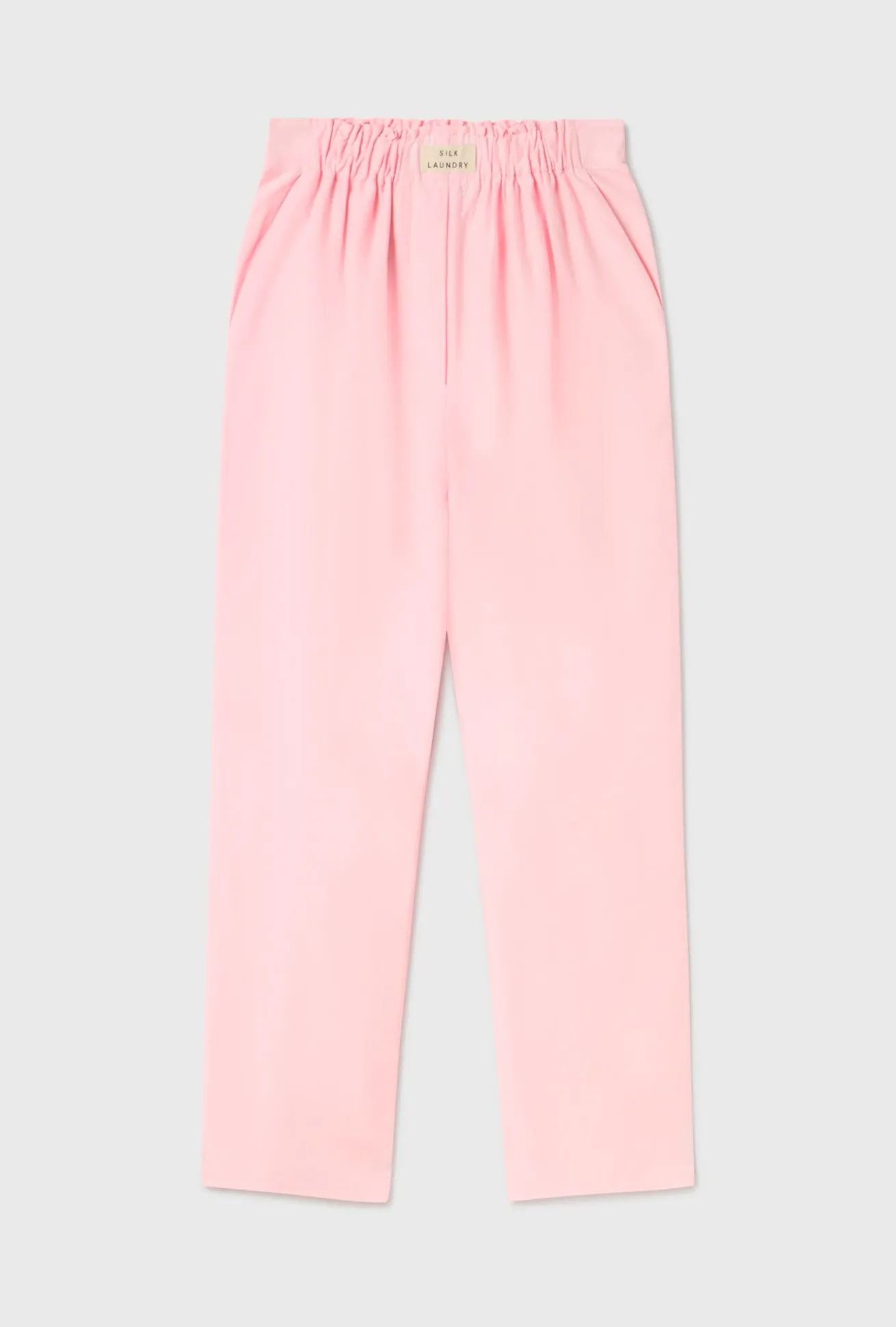 COTTON SILK PAPER BAG PANTS HYDROGEN