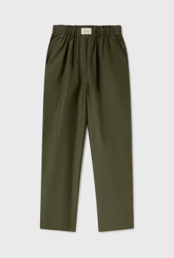 COTTON SILK PAPER BAG PANTS PINE