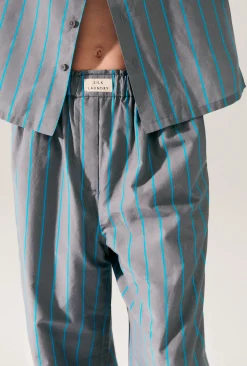 COTTON SILK PAPER BAG PANTS OXYGEN STRIPE