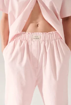 COTTON SILK PAPER BAG PANTS HYDROGEN