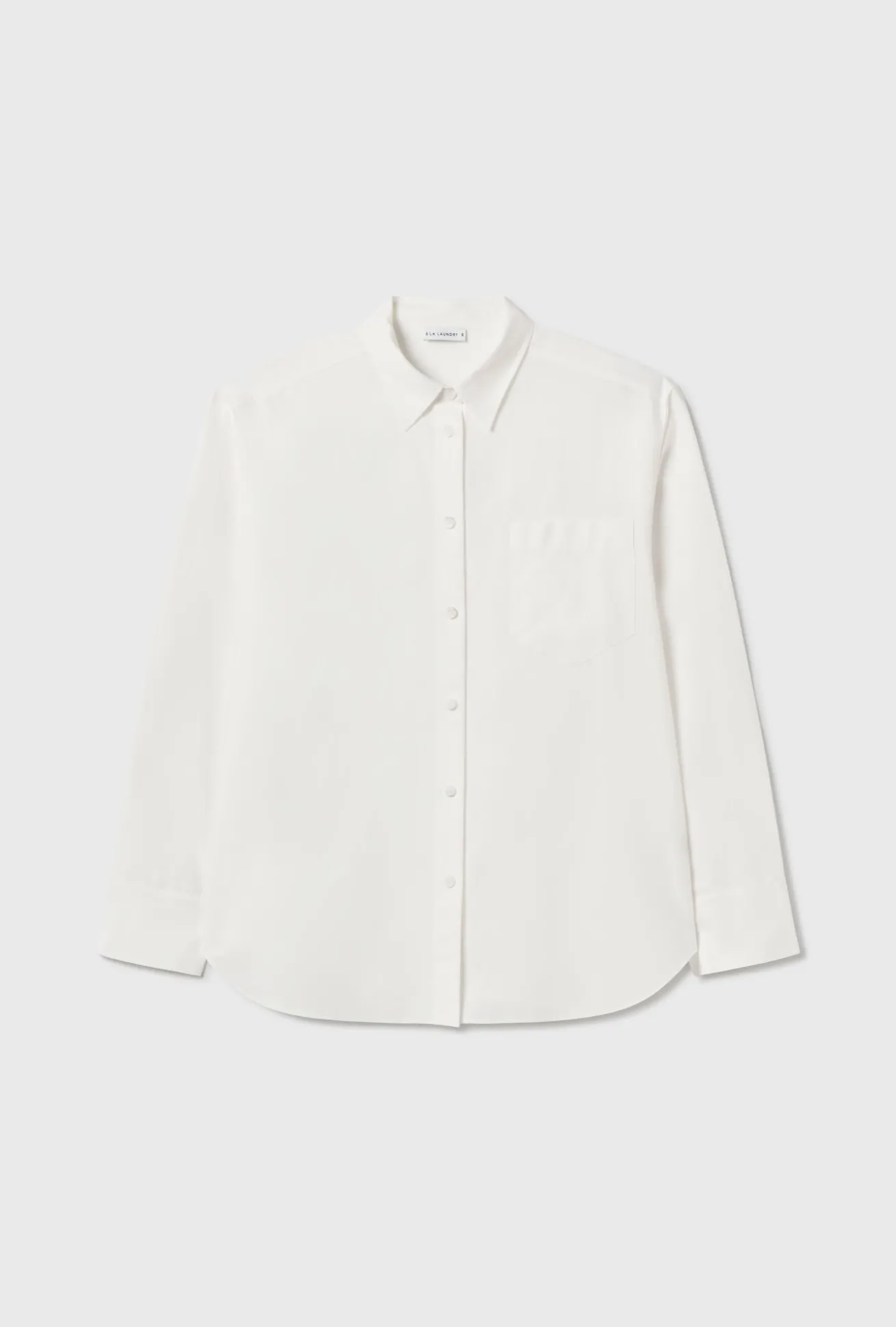 COTTON SILK PLEATED YOKE SHIRT WHITE