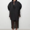 COTTON SILK ROUND SHIRT BLACK