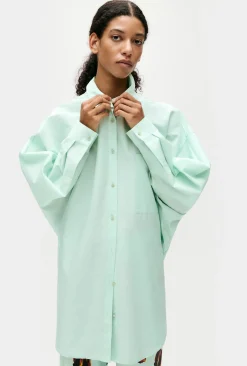 COTTON SILK ROUND SHIRT DEW