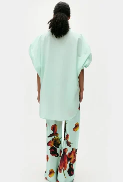 COTTON SILK ROUND SHIRT DEW