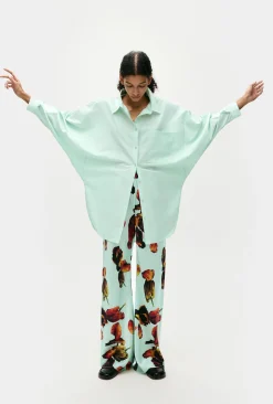 COTTON SILK ROUND SHIRT DEW