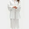 COTTON SILK ROUND SHIRT GRID