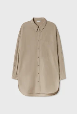 COTTON SILK ROUND SHIRT GRAPHITE