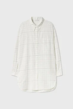 COTTON SILK ROUND SHIRT GRID