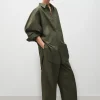 COTTON SILK ROUND SHIRT PINE