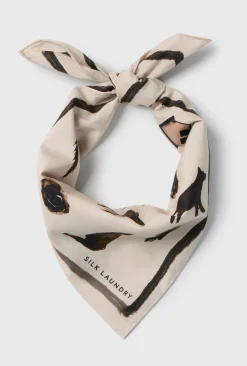 COTTON SILK SCARF MIRACLES HAZELNUT