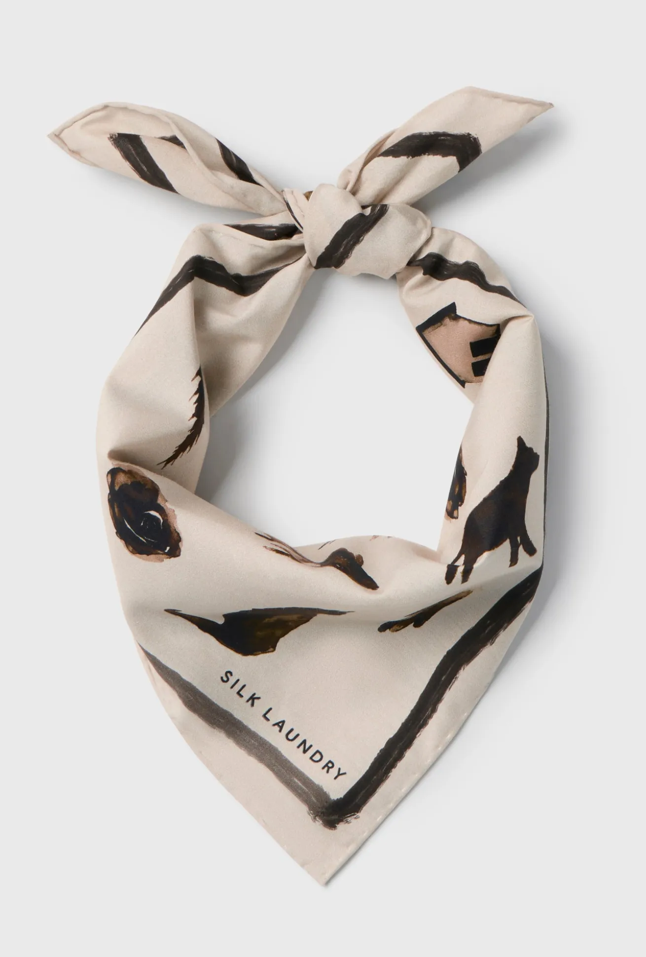 COTTON SILK SCARF MIRACLES HAZELNUT