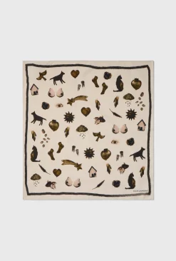 COTTON SILK SCARF MIRACLES HAZELNUT