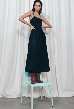 CRINKLE BOUNCE DRESS BLACK