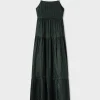 CRINKLE BOUNCE DRESS CEDAR