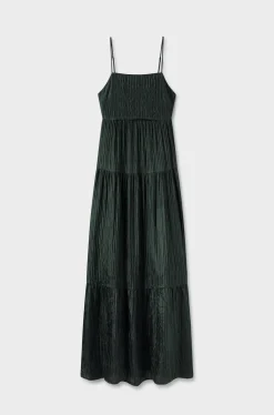CRINKLE BOUNCE DRESS CEDAR