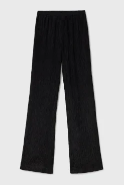 CRINKLE FLARE PANTS BLACK
