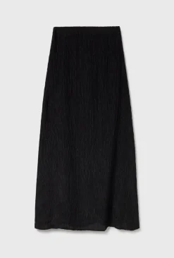 CRINKLE LONG BIAS CUT SKIRT BLACK