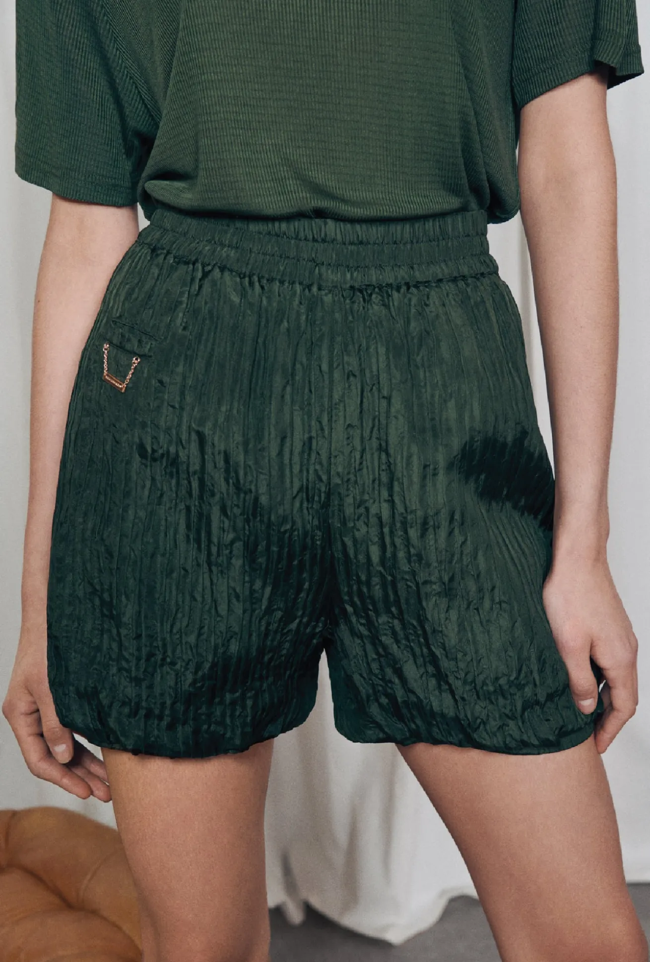 CRINKLE SHORTS CEDAR
