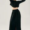 CRINKLE SKIRT BLACK