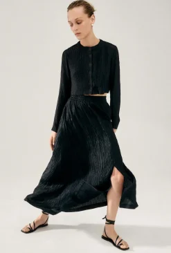 CRINKLE SKIRT BLACK