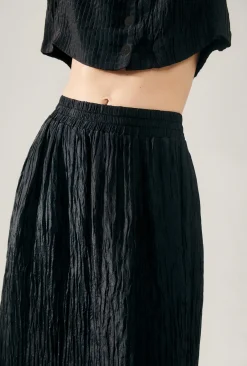 CRINKLE SKIRT BLACK