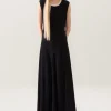 CROCHET TRIM DRESS BLACK