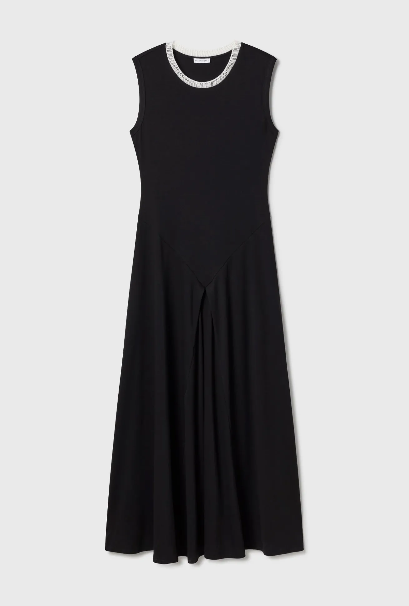 CROCHET TRIM DRESS BLACK