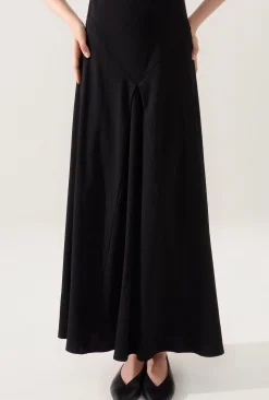 CROCHET TRIM DRESS BLACK