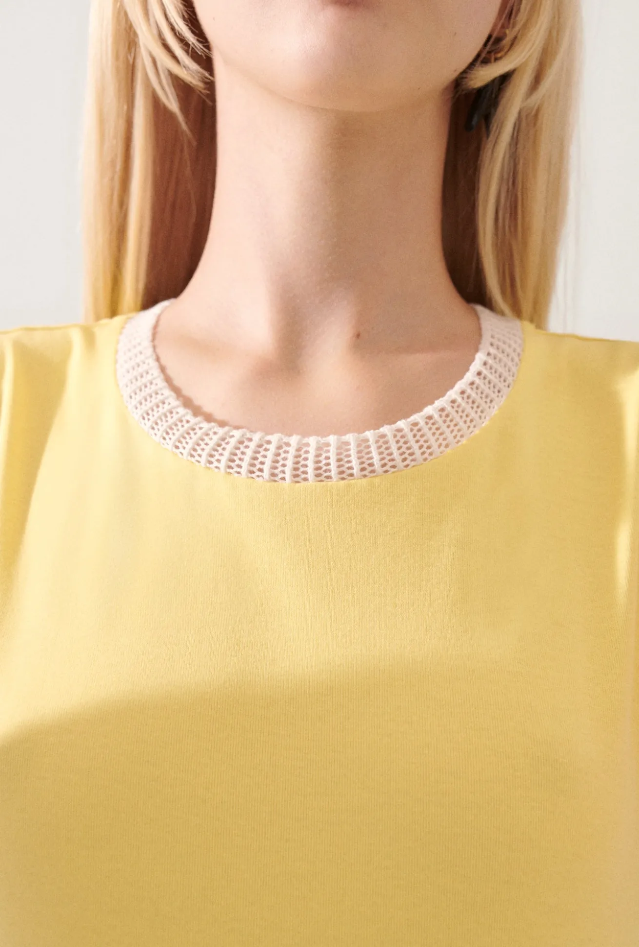 CROCHET TRIM DRESS TITANATE