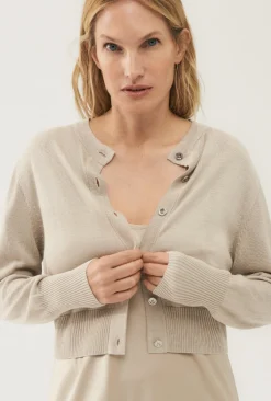 CROPPED CARDIGAN HAZELNUT