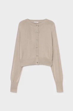 CROPPED CARDIGAN HAZELNUT