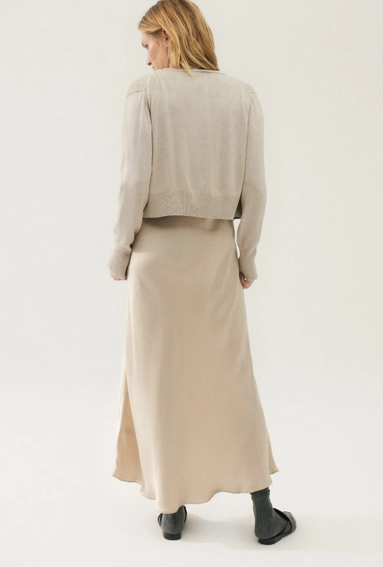 CROPPED CARDIGAN HAZELNUT