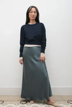 CROPPED CREWNECK AZUL MELANGE
