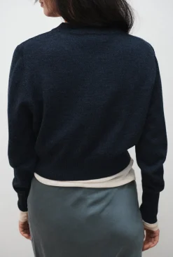 CROPPED CREWNECK AZUL MELANGE