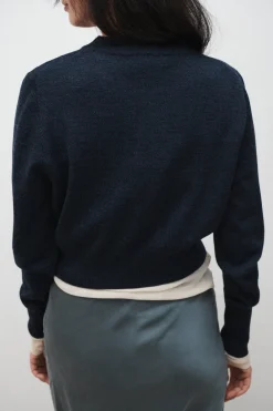 CROPPED CREWNECK AZUL MELANGE