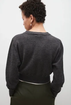 CROPPED CREWNECK GRANITE MELANGE