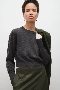 CROPPED CREWNECK GRANITE MELANGE