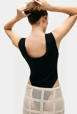CUTAWAY BODYSUIT BLACK