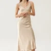 DECO RUCHED DRESS HAZELNUT