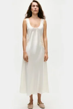 DOILIES SCOOP NECK DRESS OFF-WHITE