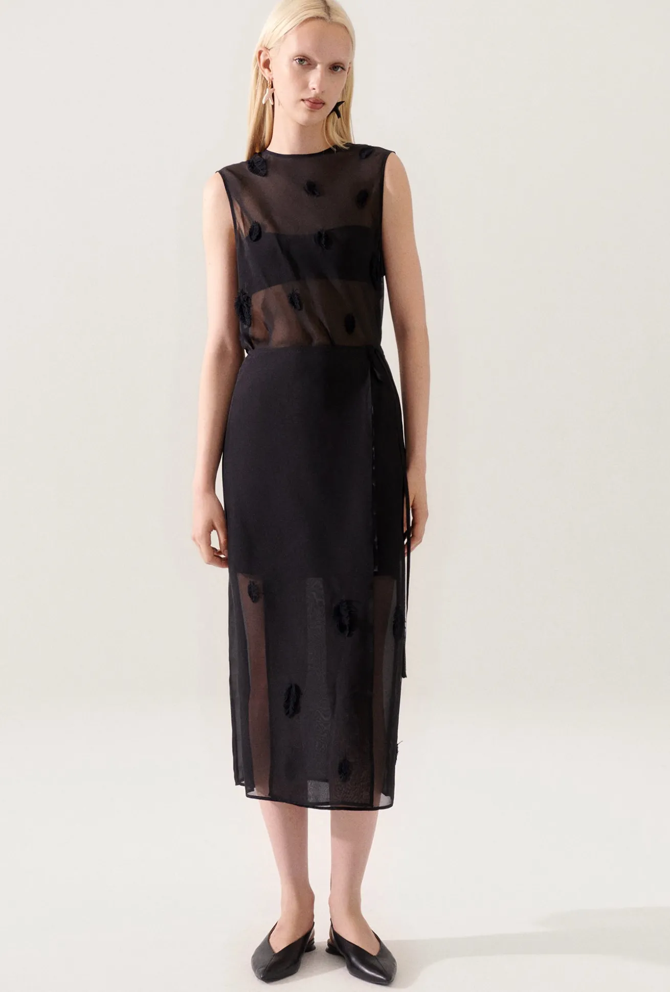 FEATHER WRAP SKIRT BLACK