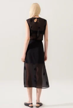 FEATHER WRAP SKIRT BLACK
