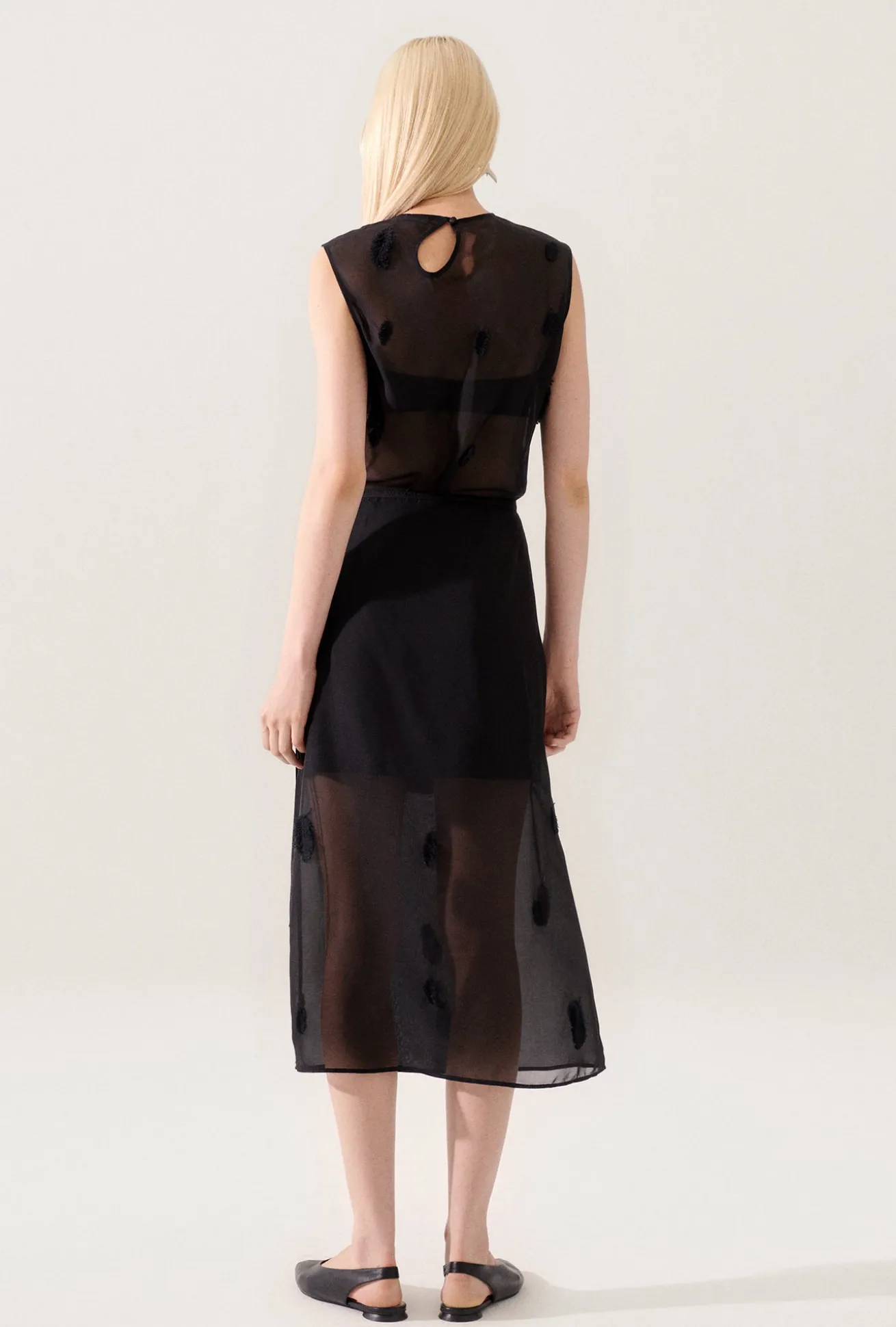 FEATHER WRAP SKIRT BLACK