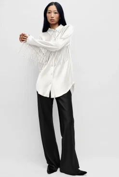 FRINGE BIAS CUT SHIRT WHITE